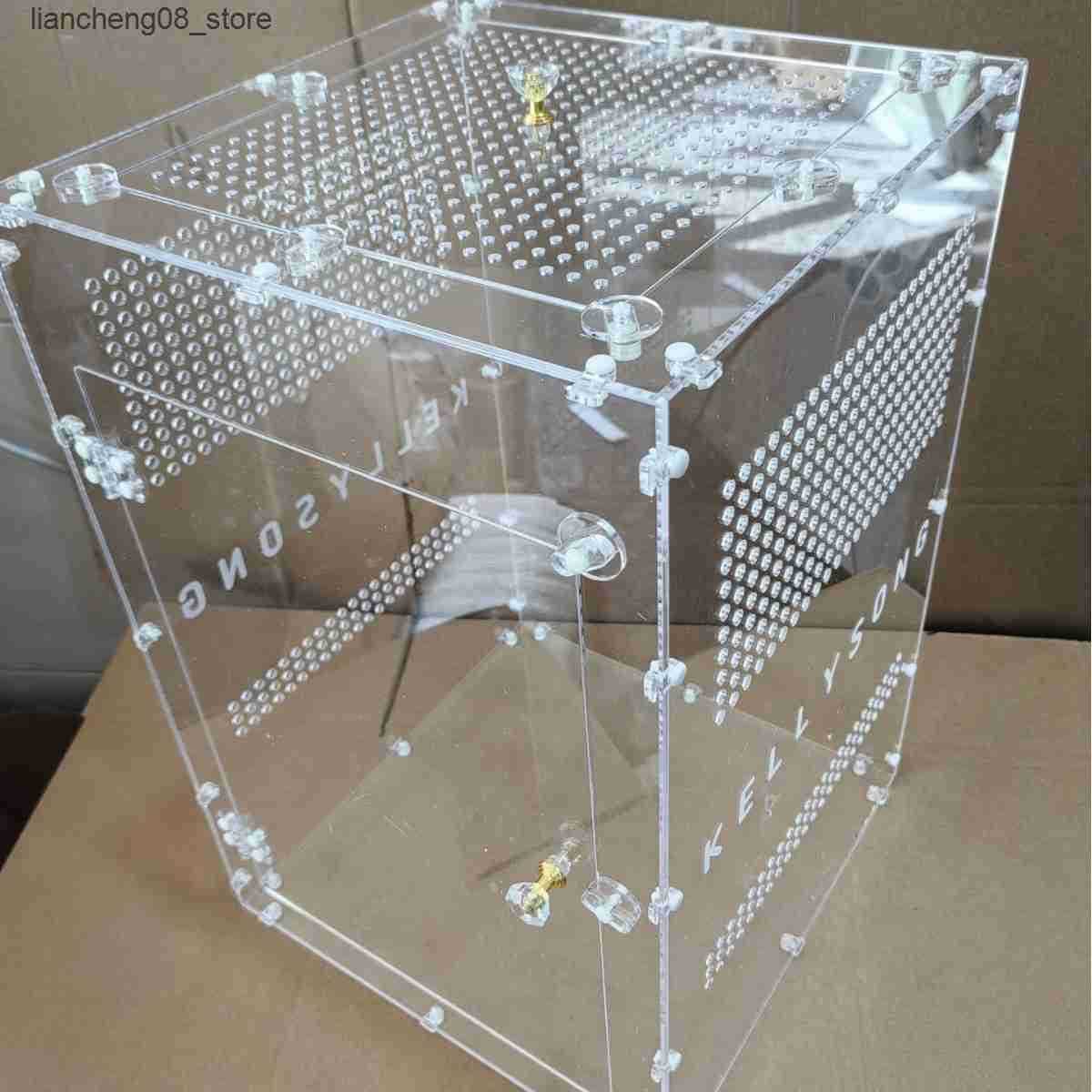 Other Pet Supplies Acrylic Square Transparent Pet Feeding Box Creative Simplicity Rutin Chicken Turtle Crawler Acrylic Box Order L240910