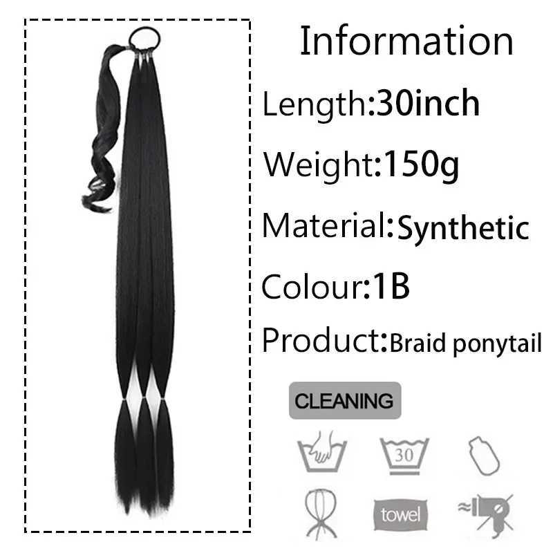 30 Inch Braided Ponytail with Rubber Synthetic DIY Blonde Braids False Hair Ponytail for Women Long Braid Horse Tail ExtensionsXJ241221