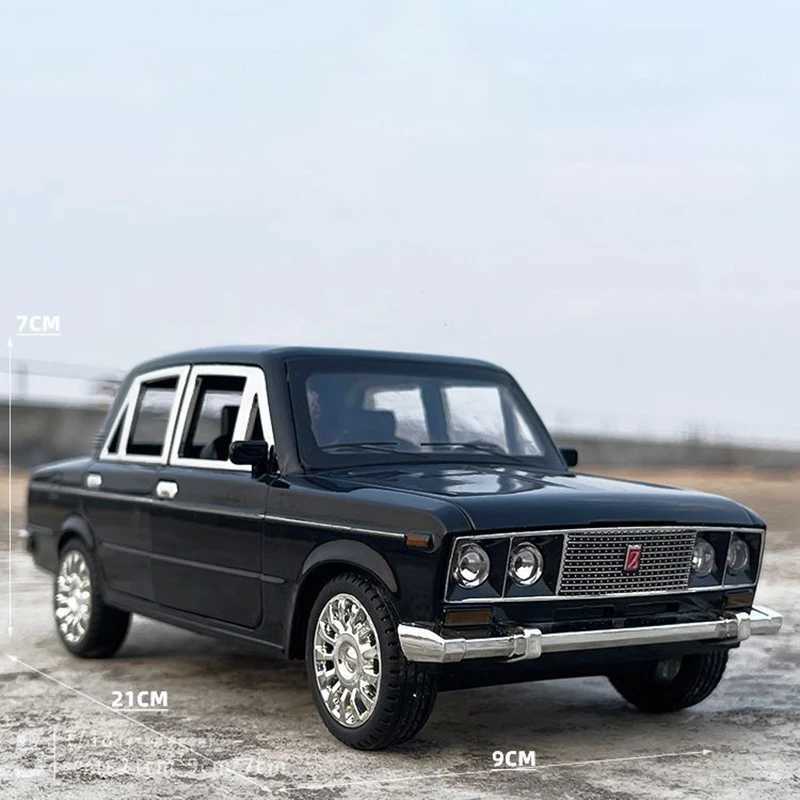 1 18 LADA 2106 Alloy Die Cast Toy Car Model Sound and Light Childrens Toy Collectibles Birthday giftXJ241221