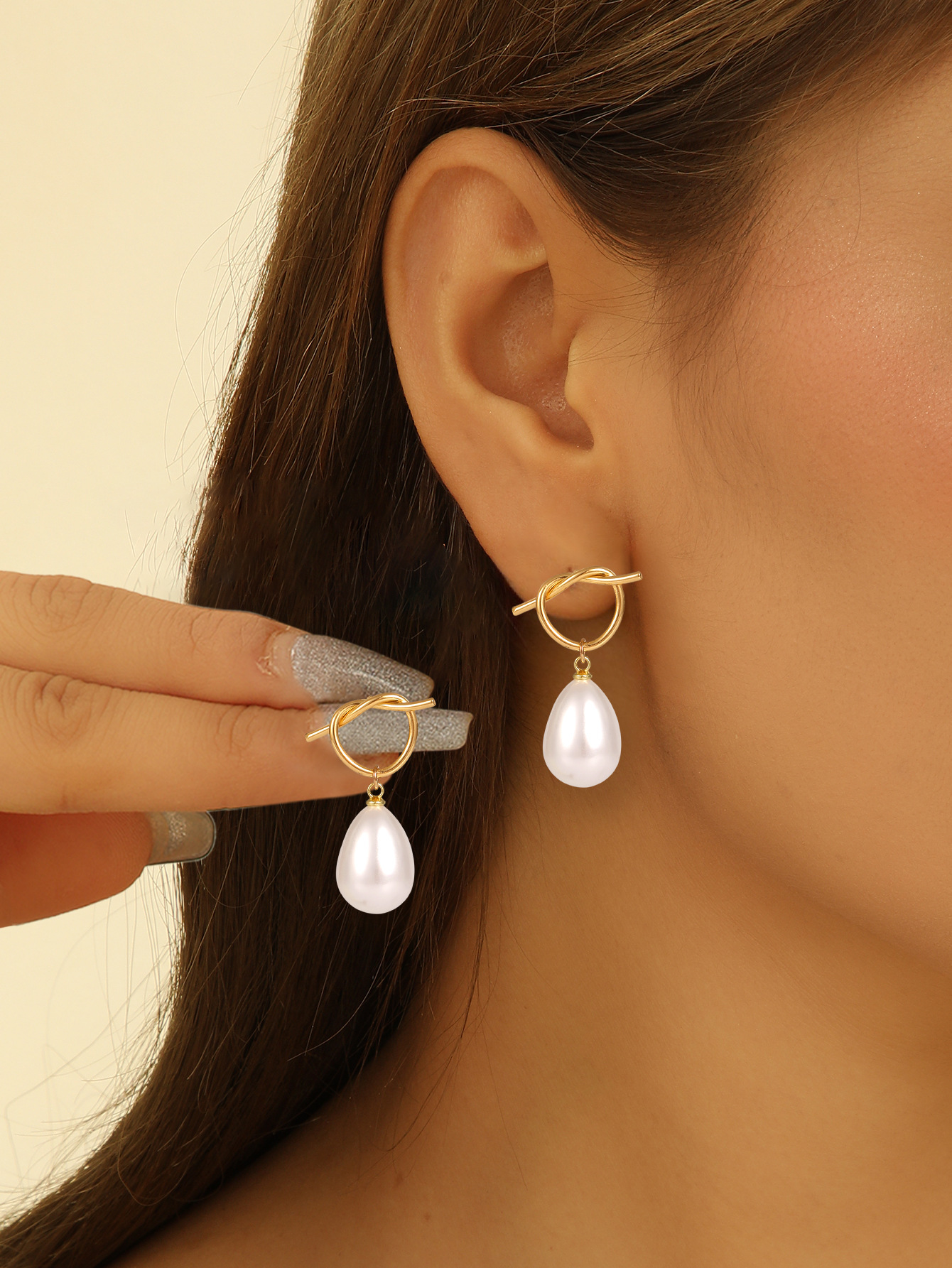 Chic Exaggerated Pearl Drop Earrings - Vintage Style from France