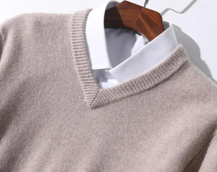 Super 100% Cashmere Sweater Men Pullover Autumn Winter Warm Classic V-neck Sweaters Men Jumper Men Pull Men 241217