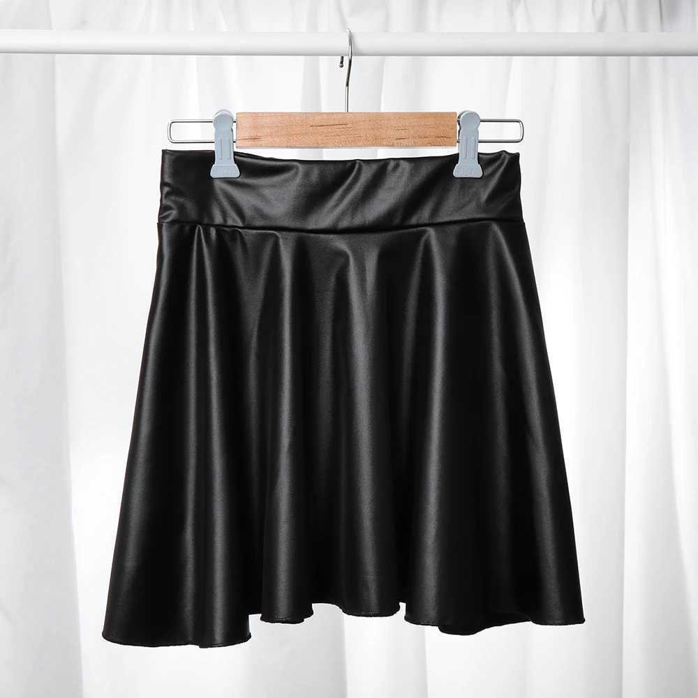 Women Faux Leather Short Skirts High Waist Elastic Mini Short Skirt ltipurpose For Skater Work NightclubXJ241221