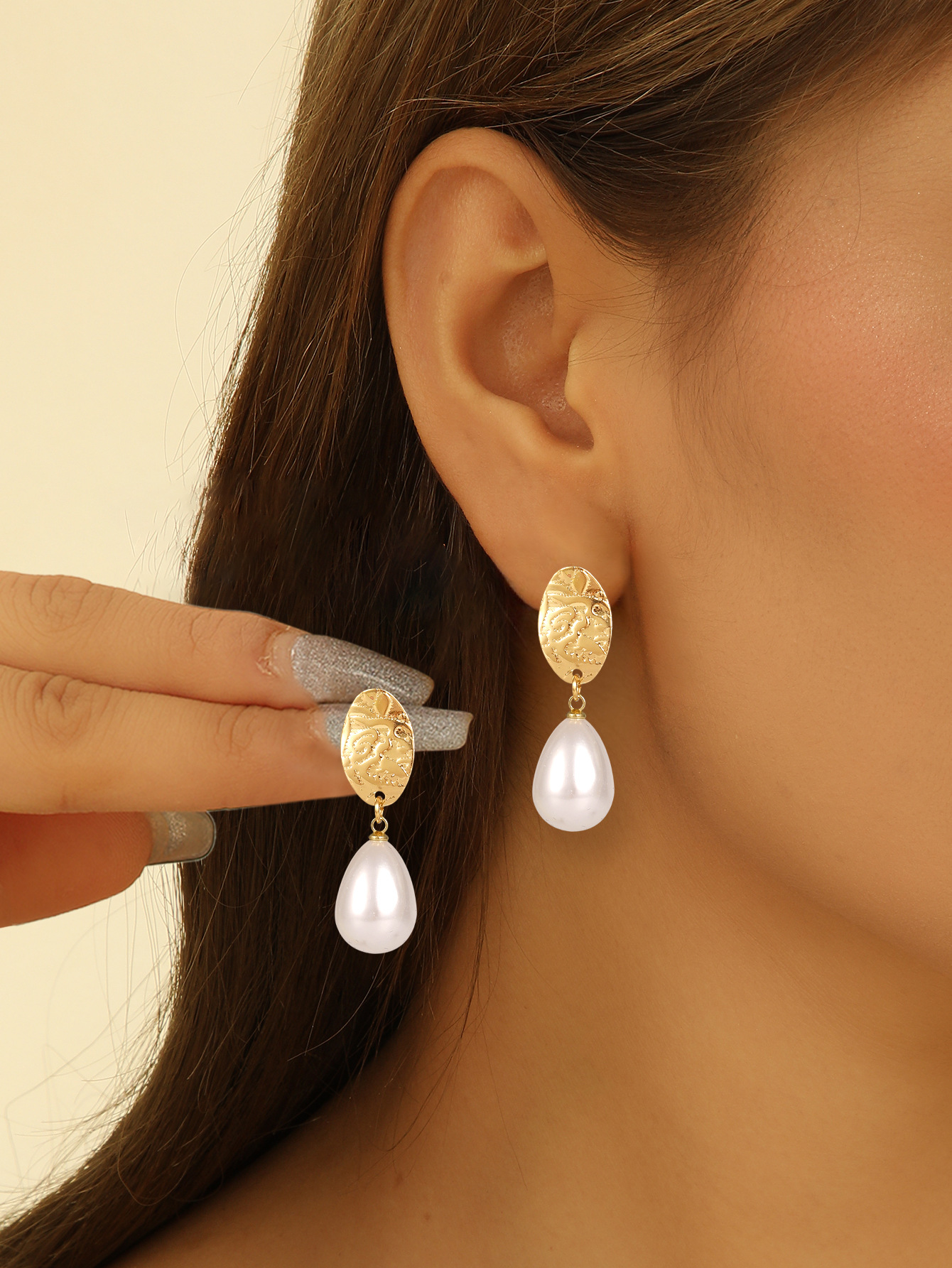 Chic Exaggerated Pearl Drop Earrings - Vintage Style from France