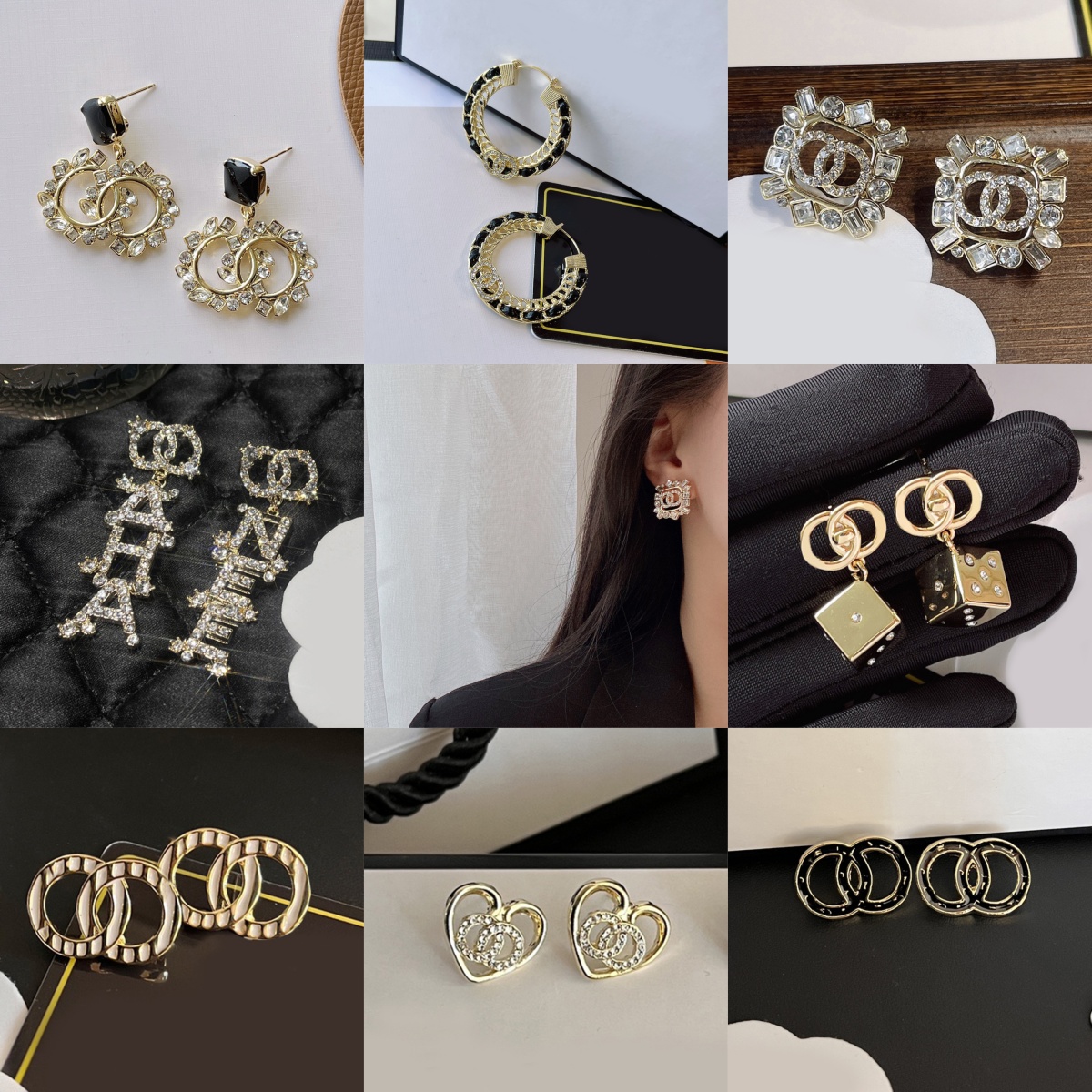 Never Fade Stainless Steel Charm Designer Earrings Women Letter Earring Inlaid Crystal Stud Womens Wedding Party Jewelry Valentines Day Gifts