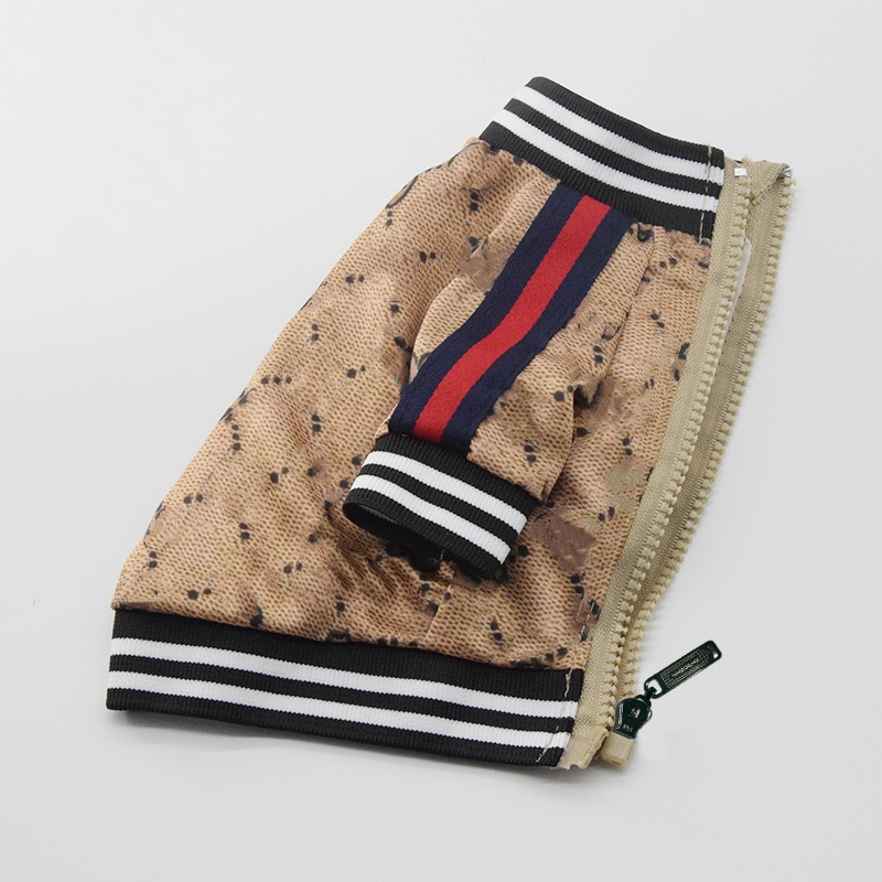 Designer Dogs Clothes Luxury Dog Jackets Light and Thin Dog Apparel Classic Printed Pattern Spring and Summer Pet Coats for Small Doggy French Bulldog Brown XL A369