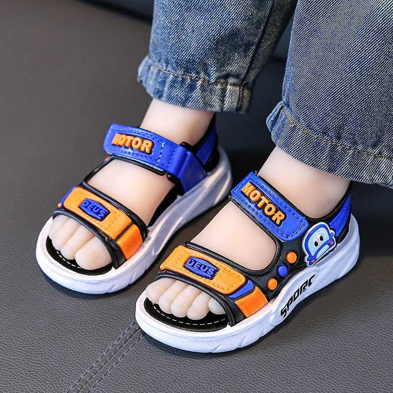 Sneakers Summer Childrens Boys Sandals Cartoon Sports Baby Kids Shoes Boys Beach Shoes Soft Non-slip Casual Toddler Sandals H241221