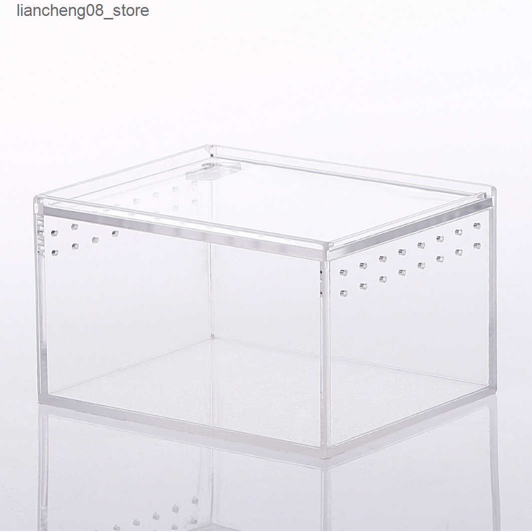 Other Pet Supplies Integrated waterproof crawling pet box acrylic snake guarding palace horned frog feeding box crawler feeding box L240910
