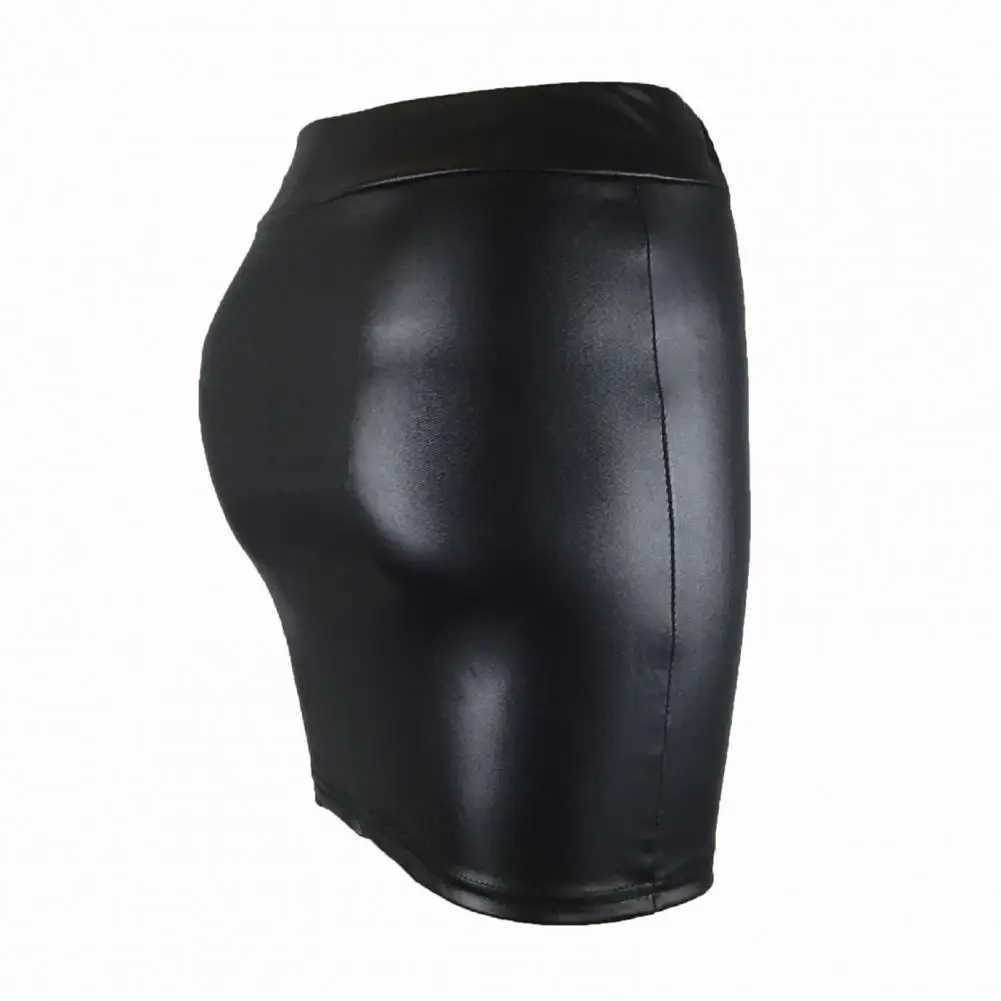 Women Mini/Long Skirt Solid Color High Waist Slim Fit Skinny Matte Faux Leather Cozy Comter Bodycon Skirt StreetwearXJ241221