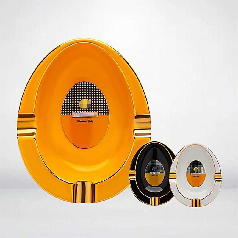Cigar Ashtray Ceramic Oval Tricolor Cigar Ashtray AccessoriesXJ241220