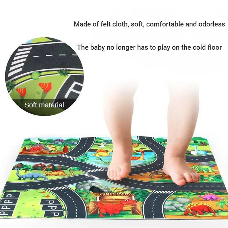 Road mats childrens traffic maps educational toys for boys and girls road carpets childrens game mats cartoon city carpets childrens toy games W241221