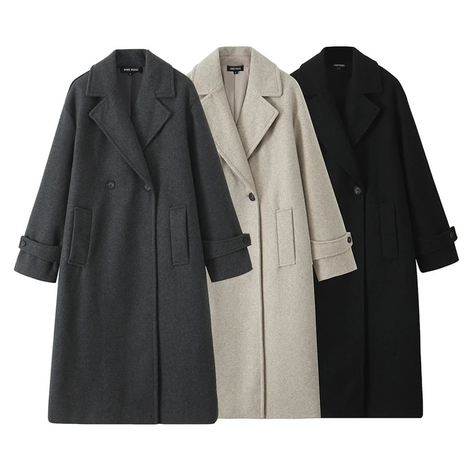 2024 AutumnWinter Product Womens Wear High End Casual Soft Loose Collar Long Sleeve Coat 241220