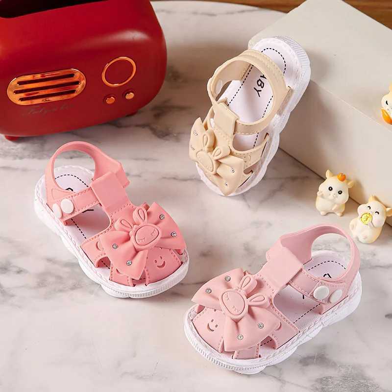 Sneakers Casual Cute Cartoon Rabbit Bowknot Sandals For Baby Girls Breathable Non-slip Sandals For Outdoor All Seasons H241221