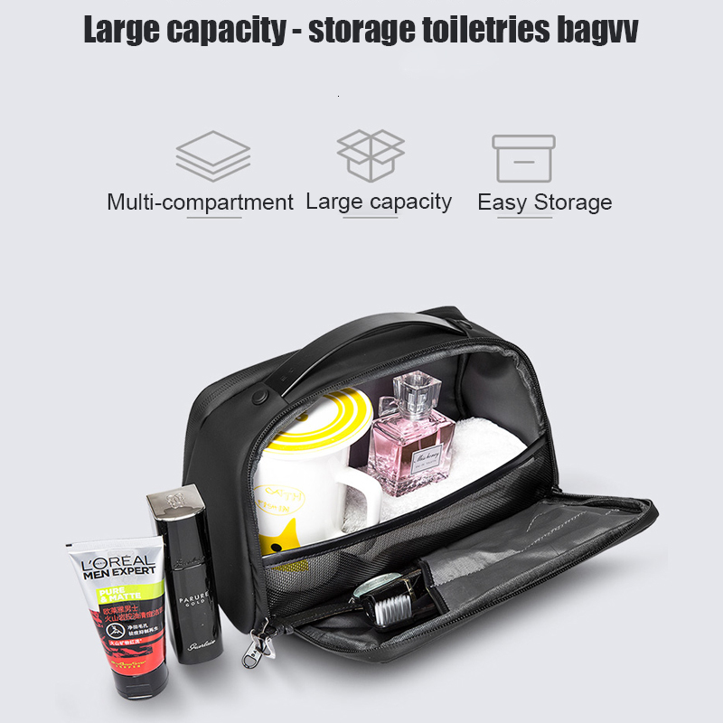 BANGE Men Toiletry Travel Ladies Cosmetic Bag Toiletries Organizer Waterproof Makeup Storage Bry And Wet Separation Handbag
