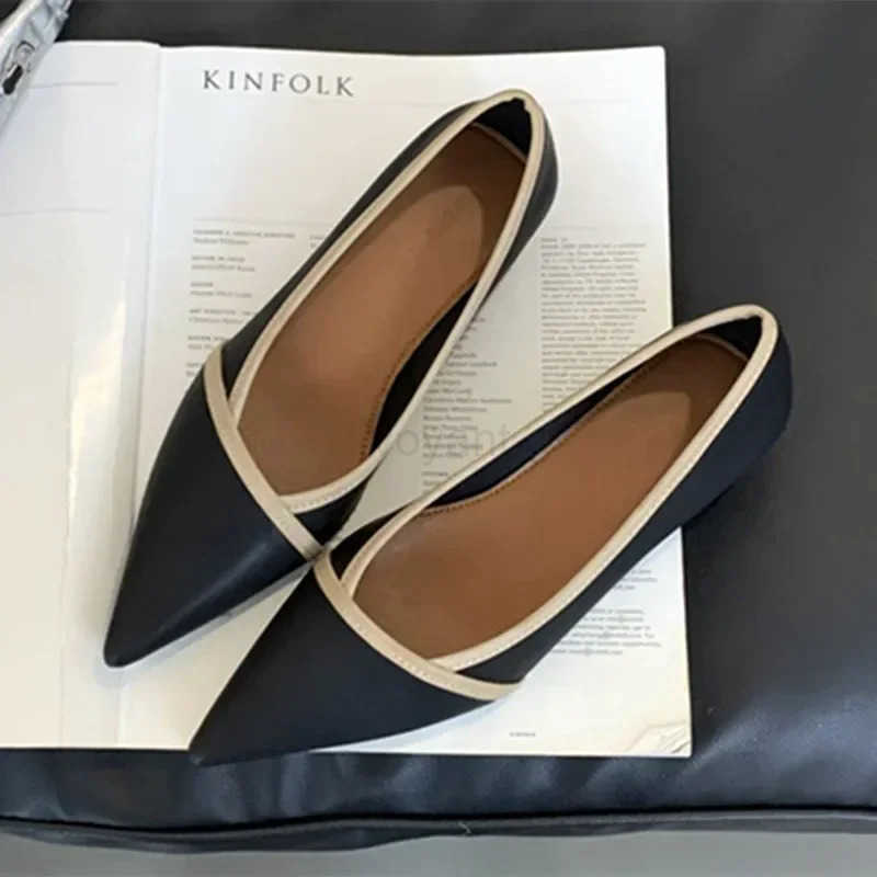 Luxury Designer Elegant Pointed Toe Wen Pumps 2024 Autumn Cfort Soft Leather Wedge Shoes Wen Shoes Off Flats Loafers Z241221