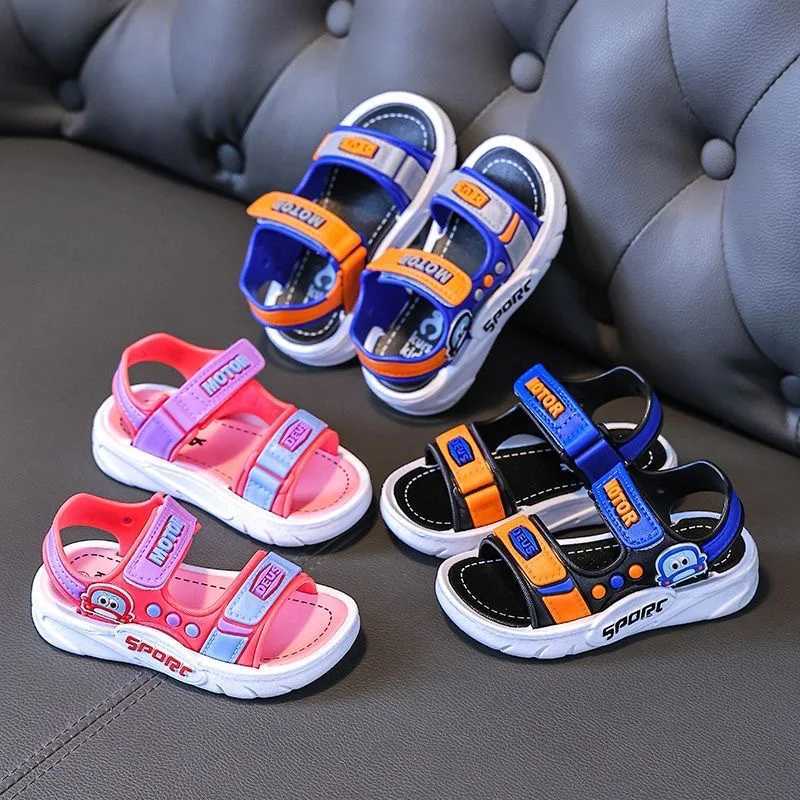 Sneakers Summer Childrens Boys Sandals Cartoon Sports Baby Kids Shoes Boys Beach Shoes Soft Non-slip Casual Toddler Sandals H241221
