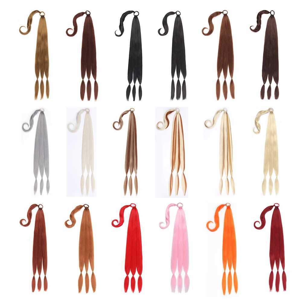 Long Braid Ponytail Extension Synthetic Hairpiece with Elastic Tie 26 34 DIY Long Straight Wrap Around Hair ExtensionsXJ241221