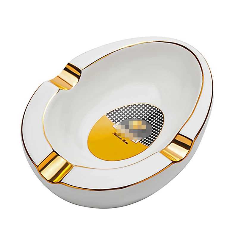 Cigar Ashtray Ceramic Oval Tricolor Cigar Ashtray AccessoriesXJ241220