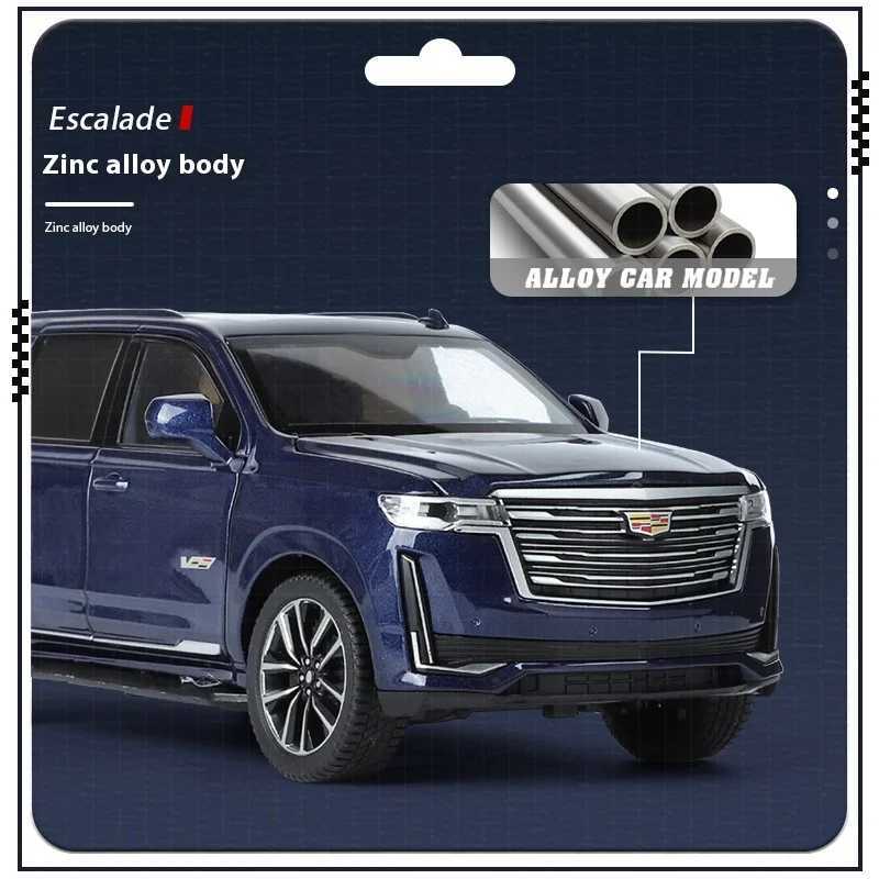 1 24 Cadillac Escalade SUV Alloy Car Diecast Metal Model Sound Light Toy Computer Desktop Ornaments Children Gift SimulationXJ241221