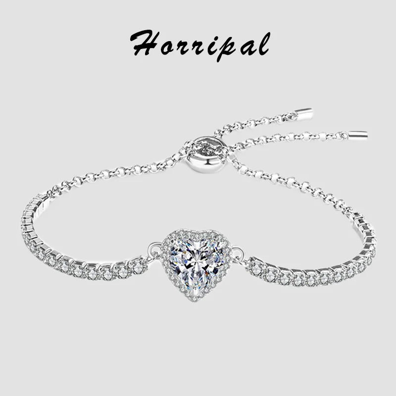 Adjustable Heart Bracelet for Women Certified Original 925 Sterling Silver Anniversary Bracelets Trend Fine Gift 241214