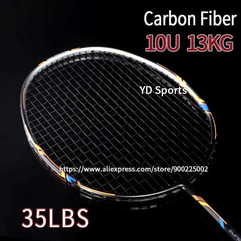 2PCS/professional 0U all carbon fiber badminton racket with high tension 35LBS 3KG adult racket for sportsW241221