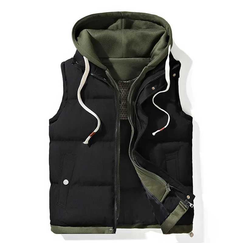 Down Cotton Vest Unisex Autumn and Winter Youth Fashion Brand Cotton Jacket Overalls Thickened Shoulder VestXJ241221