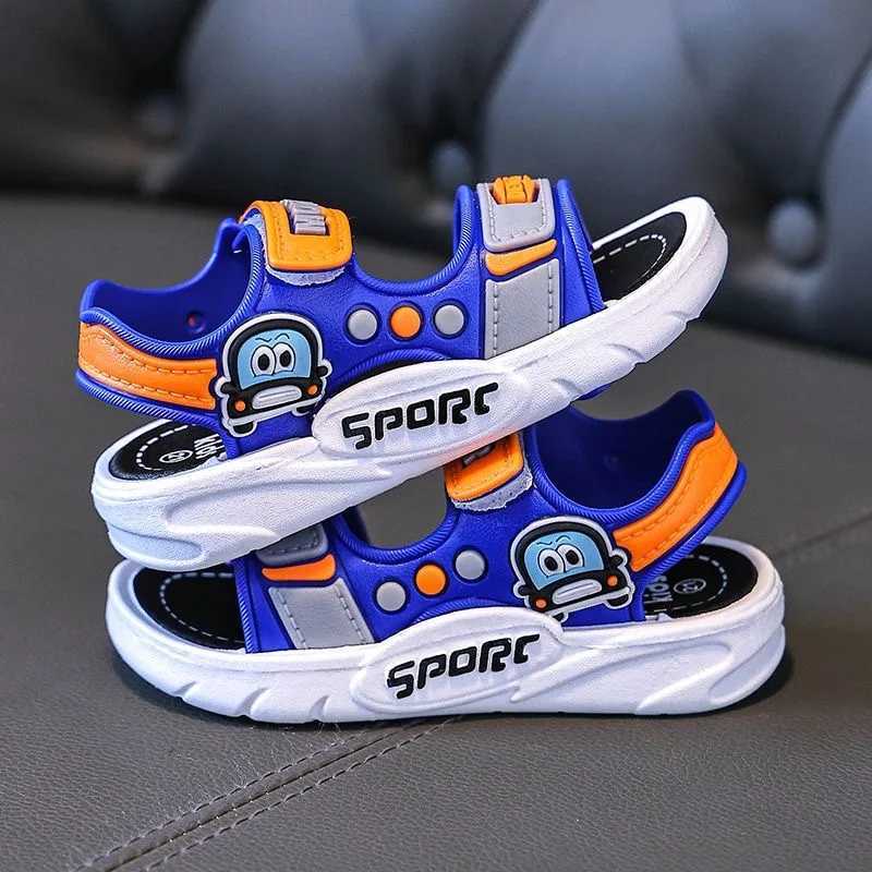 Sneakers Summer Childrens Boys Sandals Cartoon Sports Baby Kids Shoes Boys Beach Shoes Soft Non-slip Casual Toddler Sandals H241221