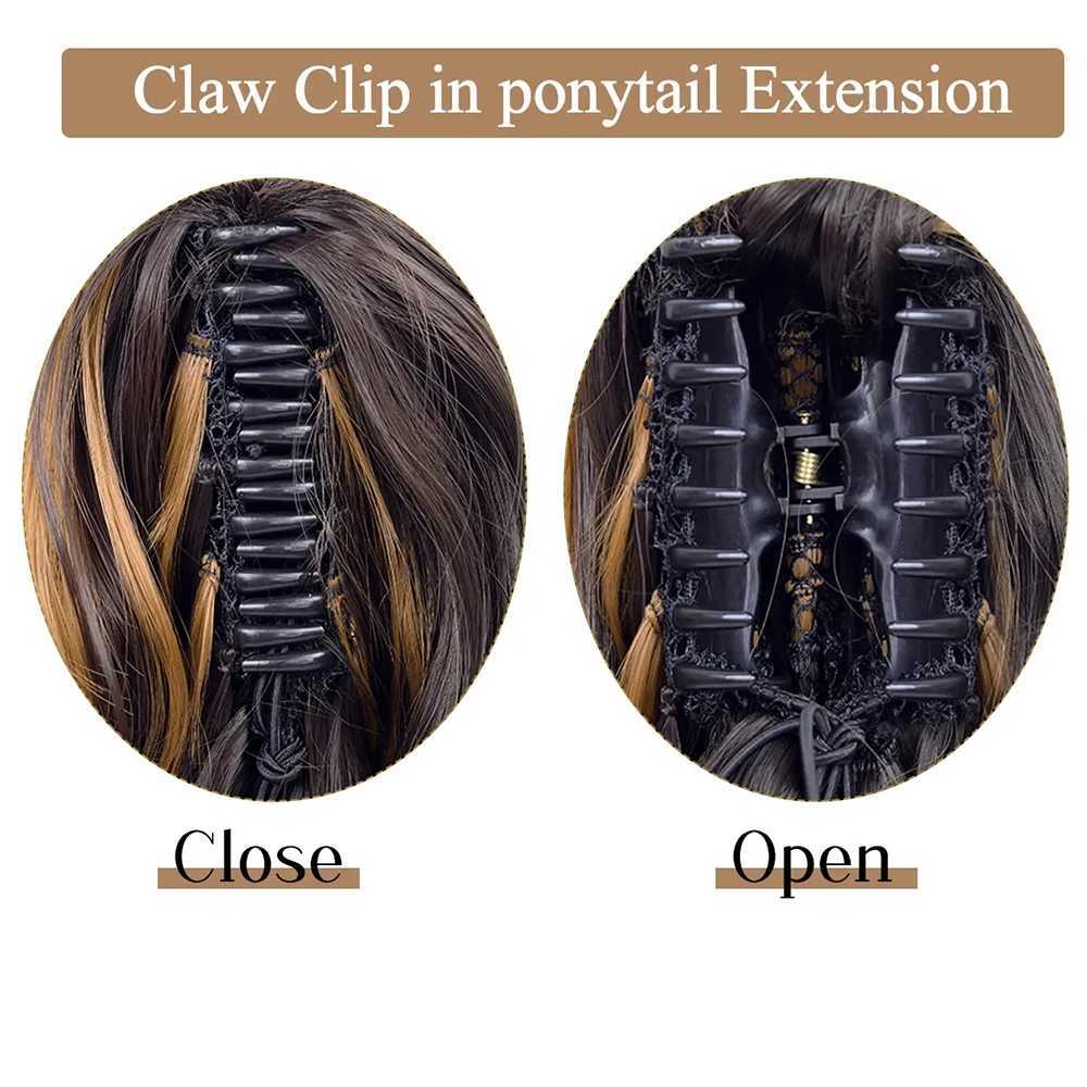 VIVIEIEI Synthetic Claw Clip Ponytail Hair Extensions Short Curly Natural Tail False Hair For Women Horse Tail Black HairpieceXJ241221