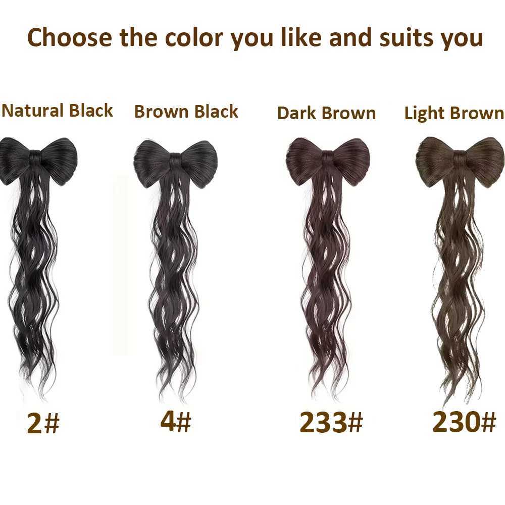 Synthetic Bowknot Claw clamp shape Hair Ponytail bun Clip In Hair Extensions Hair accessories suitable for womens daily useXJ241221