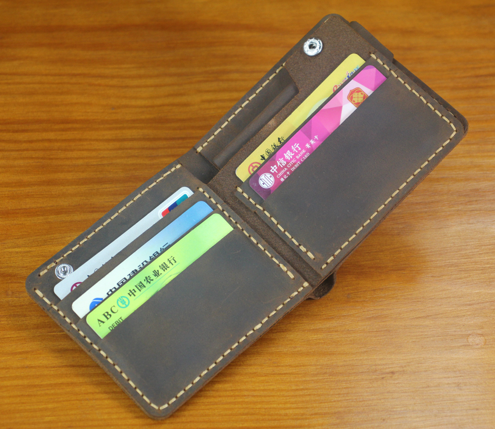 Luxury Handmade 100% Genuine Leather Men Wallet Purse Short Money Clip with Coin Pocket Male Money Bag Multi-Card Wallet Vintage