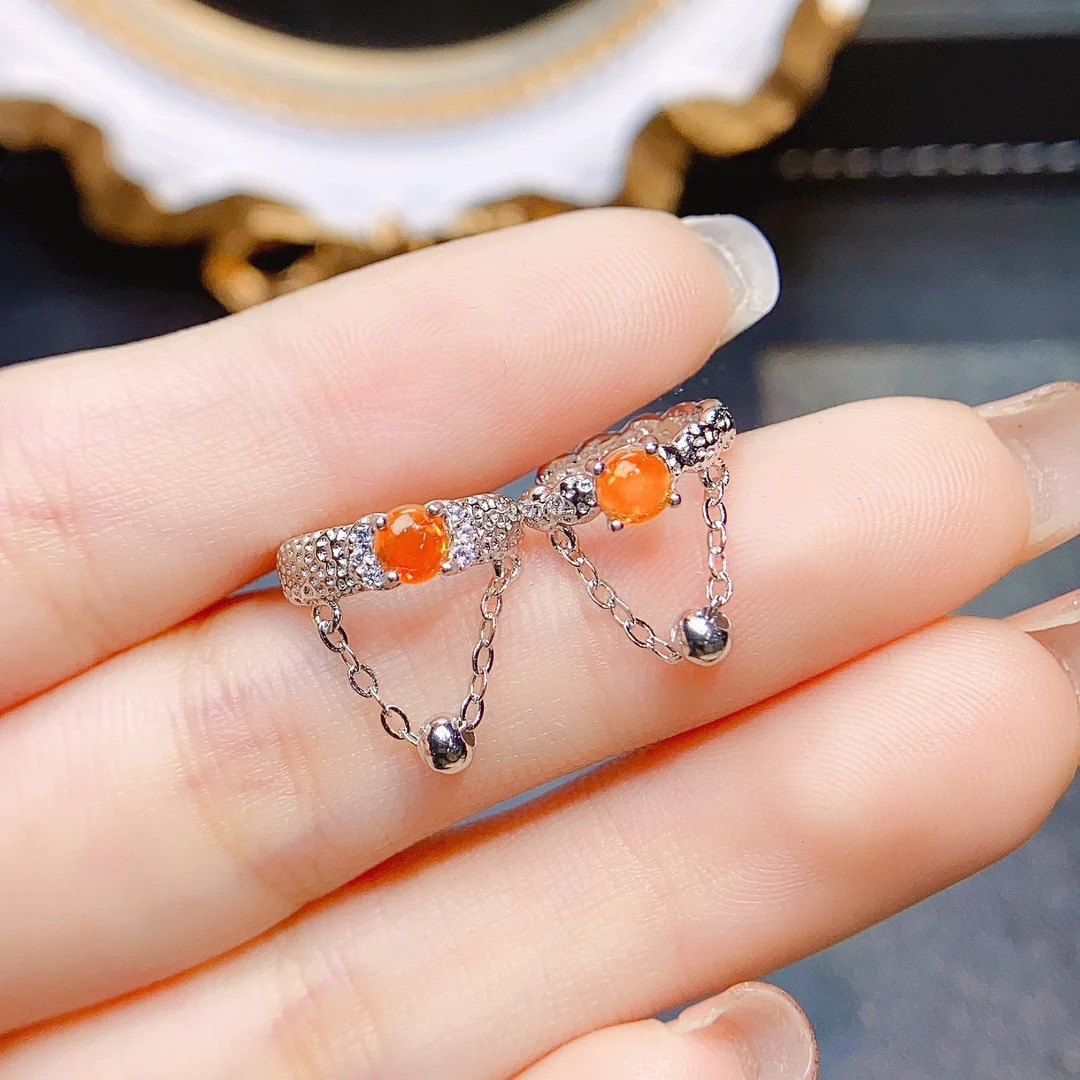 Natural Opal C Cuff Earrings 925 Sterling Silver Natural Orange Fire Opal Ear Cuff Hoop Earrings For Women Gift 241220