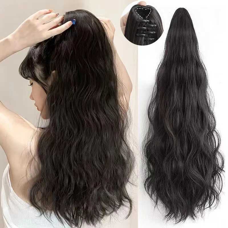 20Inch Synthetic Long Wave Curly Claw Clip in Ponytail Hair Extension Ponytail Hairpiece for WomenXJ241221