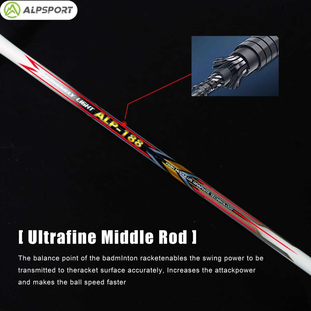 ALPSPORT 0U Air Elite Pro Badminton Racket - ultra light imported with original packaging locally shipped to the United States perfect for all skills 