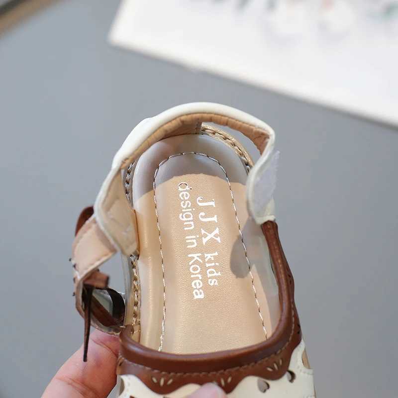 Sneakers Girls Sandals Summer Beige Breathable Little Girl Single Shoes 0-6 Years Old Brown Soft Non-slip Childrens Sandals Girls Shoes H241221