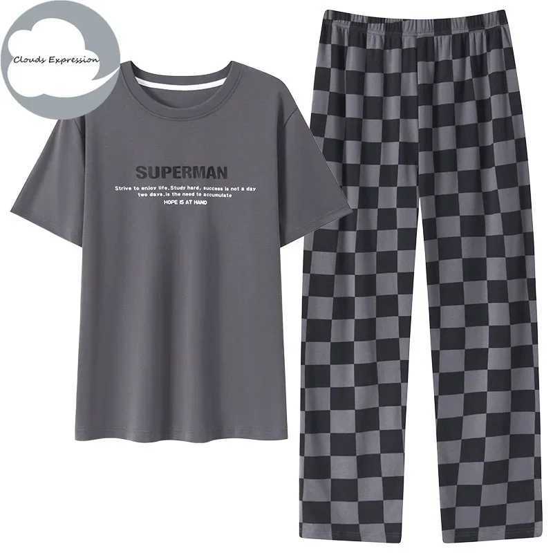 Summer Knitted Cool Mens Pajama Set Casual Pjs Lounge Mens Pajama W241221