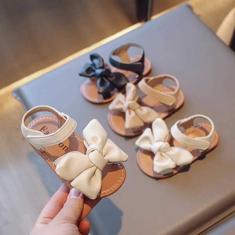Sneakers Girls Sandals Fashion Princess Classic Baby Girl Kids Summer Sandals Children Sweet Summer Shoes Soft 21-30 Hot Sale Bow-knot H241221