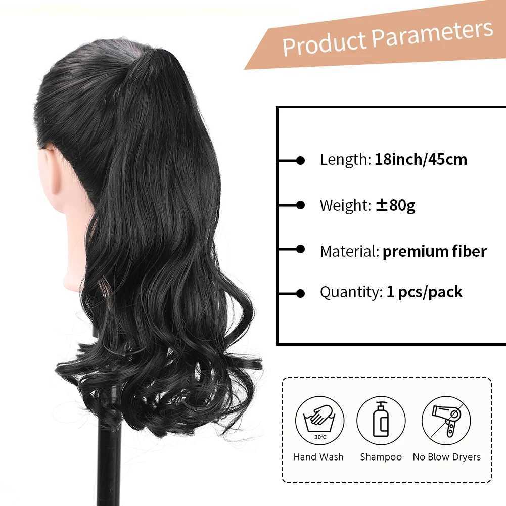 Claw Clip in Hair Extension Long Curly Wavy Ponytail Extension 18 Inch Natural Soft Mini Jaw Claw Synthetic Hairpiece for WomenXJ241221
