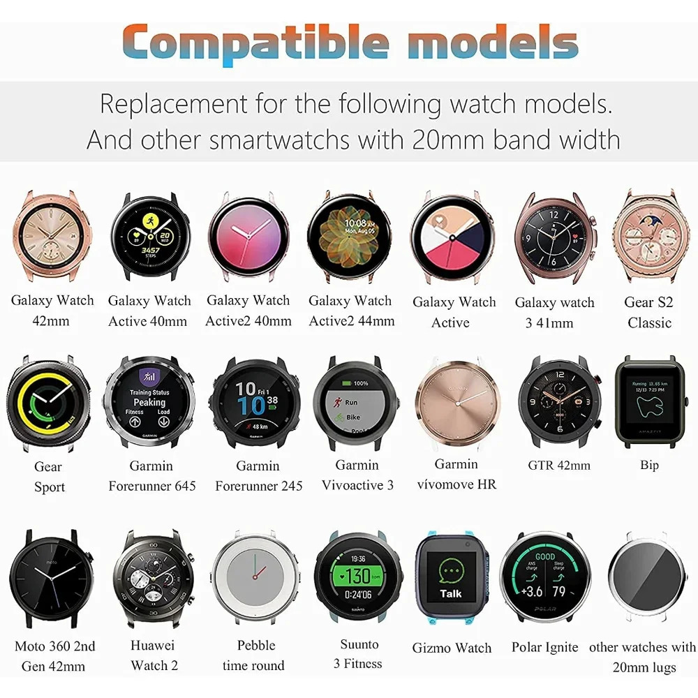 20mm Slim Metal Strap for Watch 6 5 4 40mm 44mm 6classic 43Mm 47mm 5 Pro 45mm Women Chain Band 241220