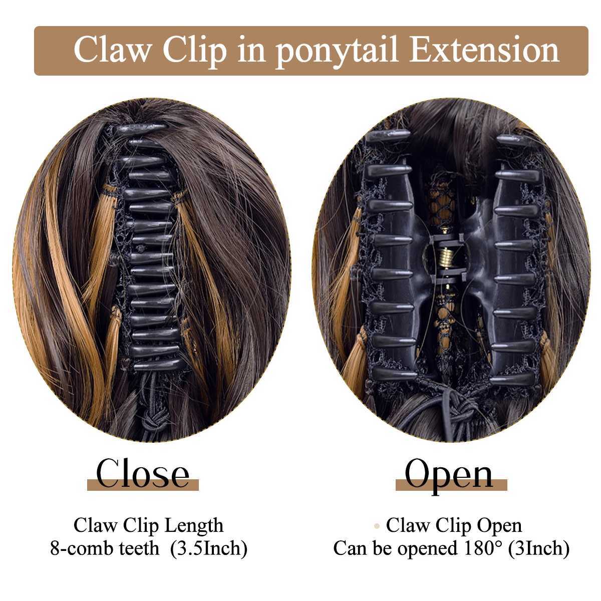 Synthetic Hair Short Wavy Ponytail Hair Extensions 12 Claw Clip On Ponytail Hair Synthetic Ponytail Extension Hair For WomenXJ241221