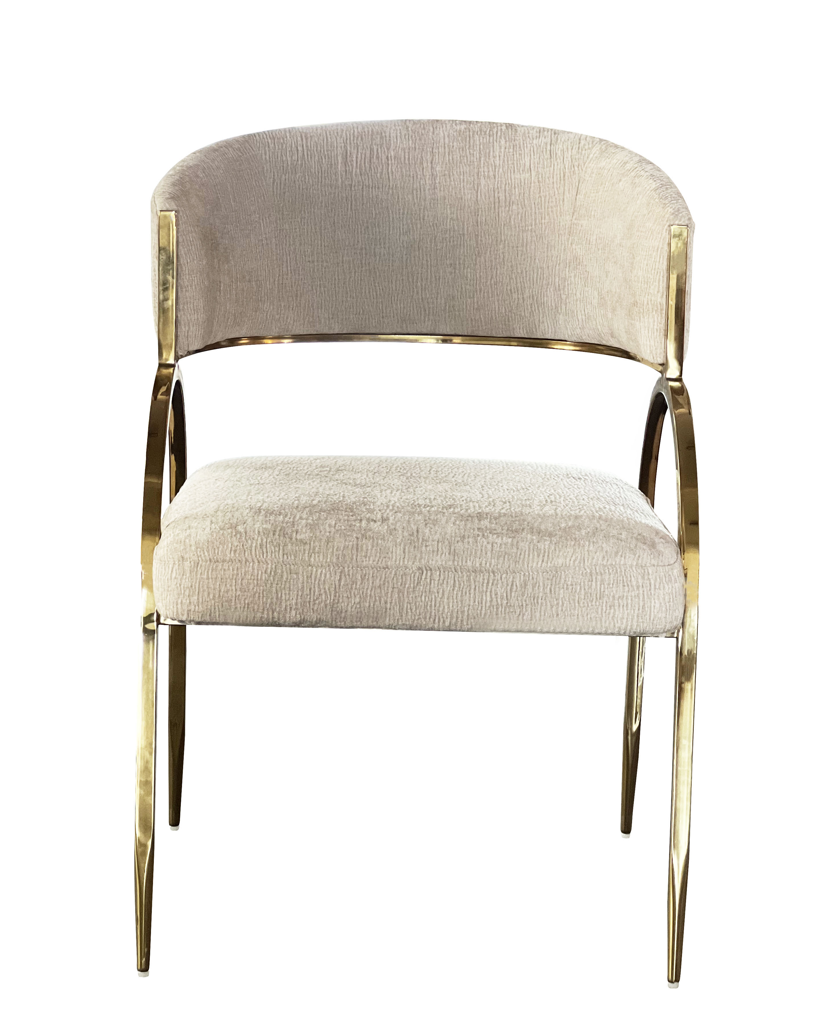 Alanya Generic Dining Chair - Beige & Gold Modern Dining Chair