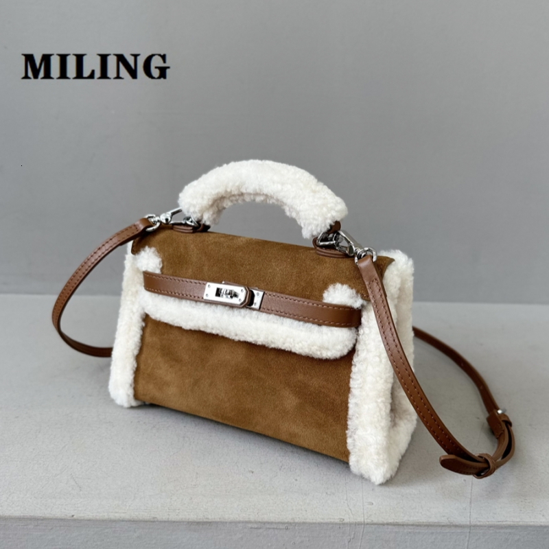 Autumn Winter Leather Handbag Fashion Women Crossbody Satcheles Real Genuine Suede Purses Lady Daily Casual Tote