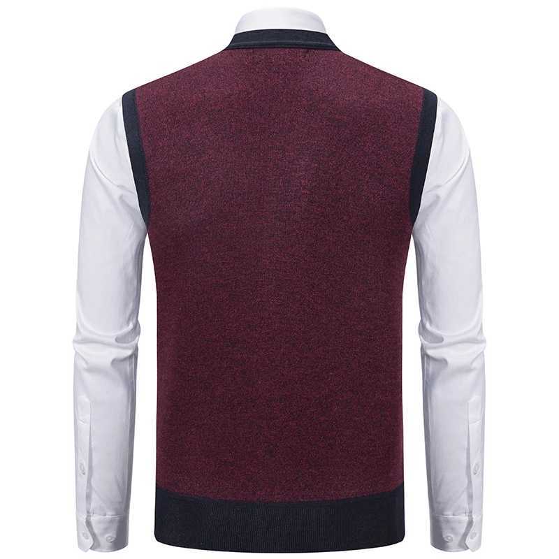 Mens Cardigan Sweater Vest with Autumn and Winter Warm Slim Knit Waistcoat For MenXJ241221