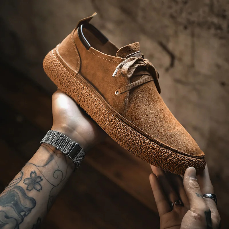 Mens casual shoes handmade comfortable mens shoes high-quality cowhide leather flat bottom Moccasins mens sports shoes anti slip soft soled shoes 2412