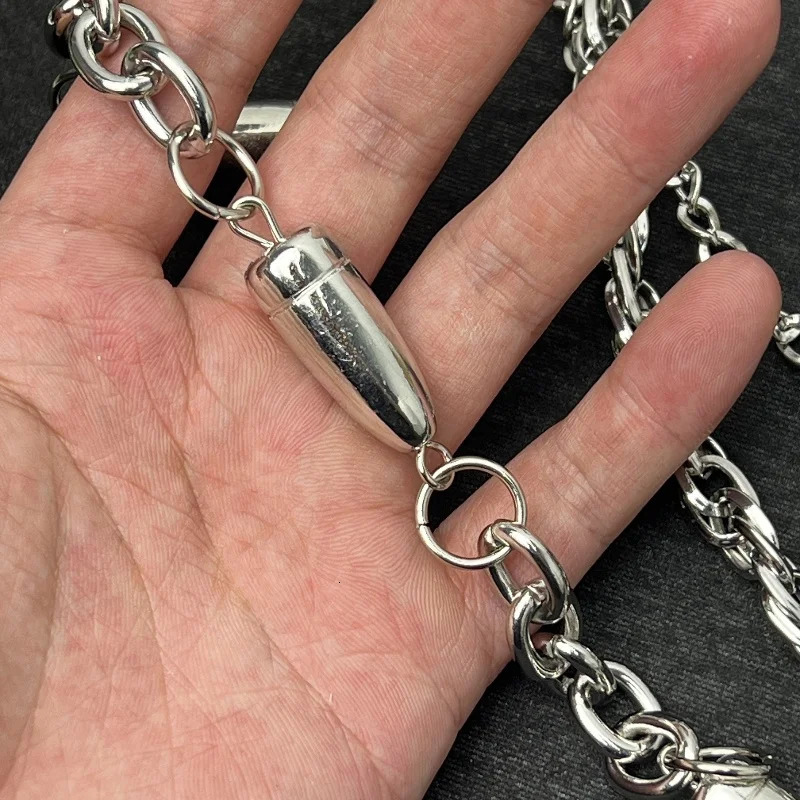 Hip hop punk pants chain Bullet metal decoration Jeans Outdoor Essential 241220