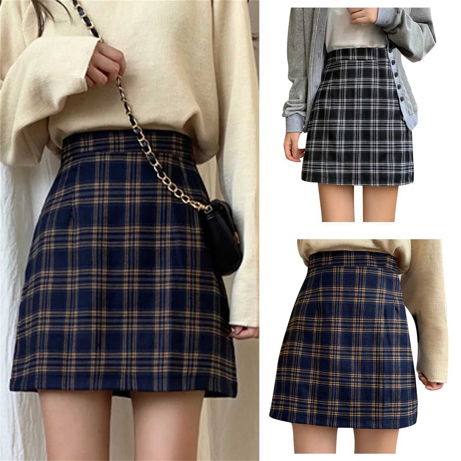 Fashion Women Plaid Printed Skirt Strap Elastic Ladies Slim Short Skirts for Women Womens Skirt Skirts for Women TrendyXJ241221