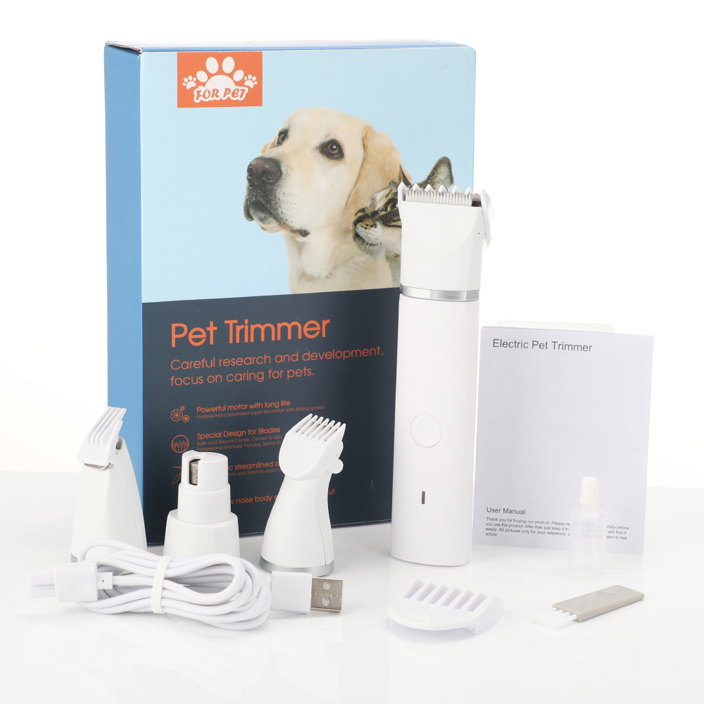 Multifunctional Clipper Cat And Dog Trimming Pet Accessories Electric Hair Trimmer USB Charging Waterproof Nail