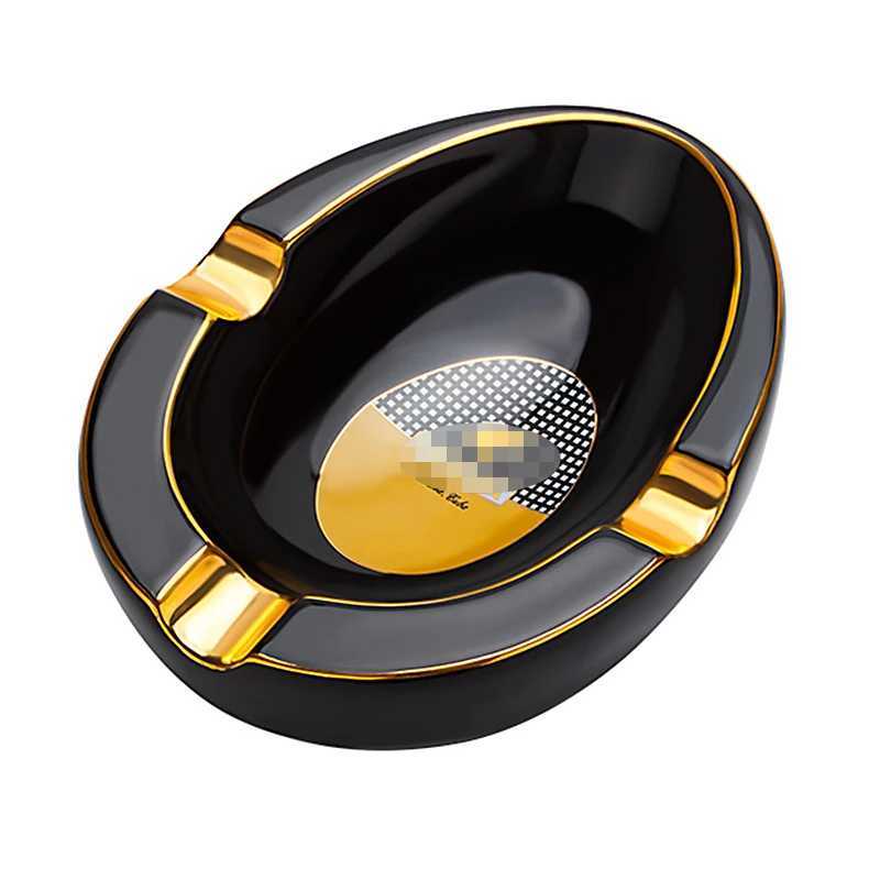 Cigar Ashtray Ceramic Oval Tricolor Cigar Ashtray AccessoriesXJ241220