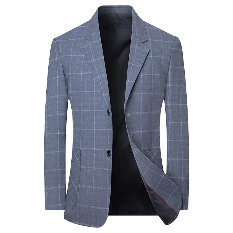 Men Plaid Business Casual Blazers Jackets Spring Autumn Suits Coats High Quality Man Slim Fit Blazers Jackets Coats Size 4XL 241220