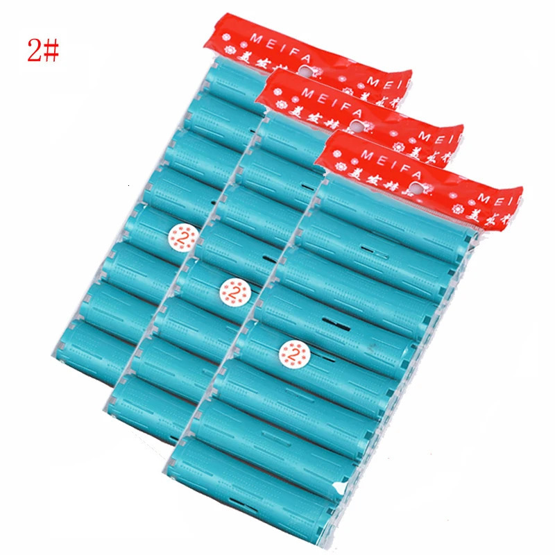 Drop 3 Packs Hair Rollers with Rubber Bands Hollow Core Flexi Rod Cold Perm Rods Hair Curling Bars Hairdresser Tool 1162 241220