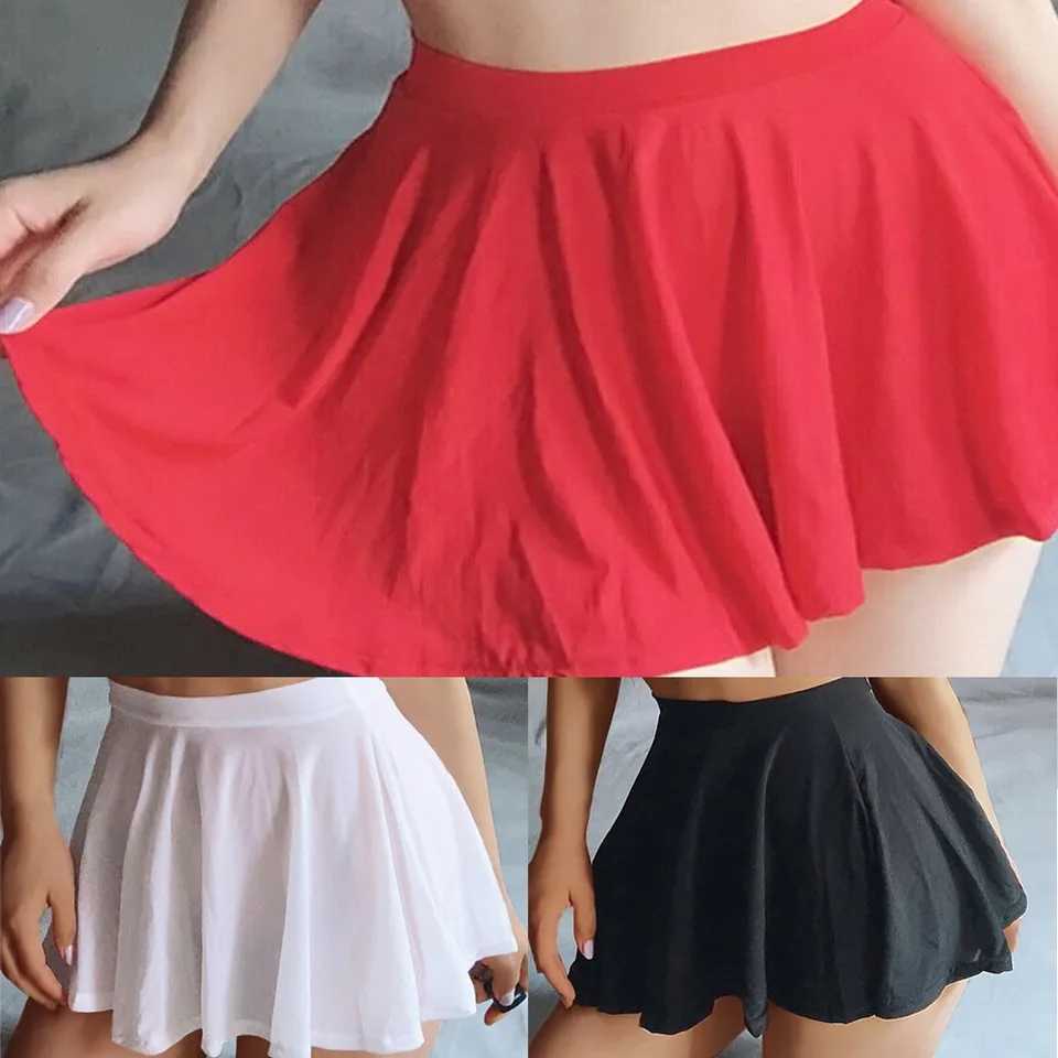 Women Sexy Pleated See Through A-Line High Waisted Come Skirt Lingerie Sheer Skirts Casual Thin Simple Womens Mini SkirtXJ241221
