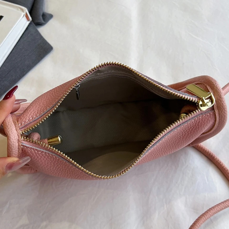 New genuine leather fashionable women s crossbody bag women s new solid color shoulder bag handbag designer women s wallet bag